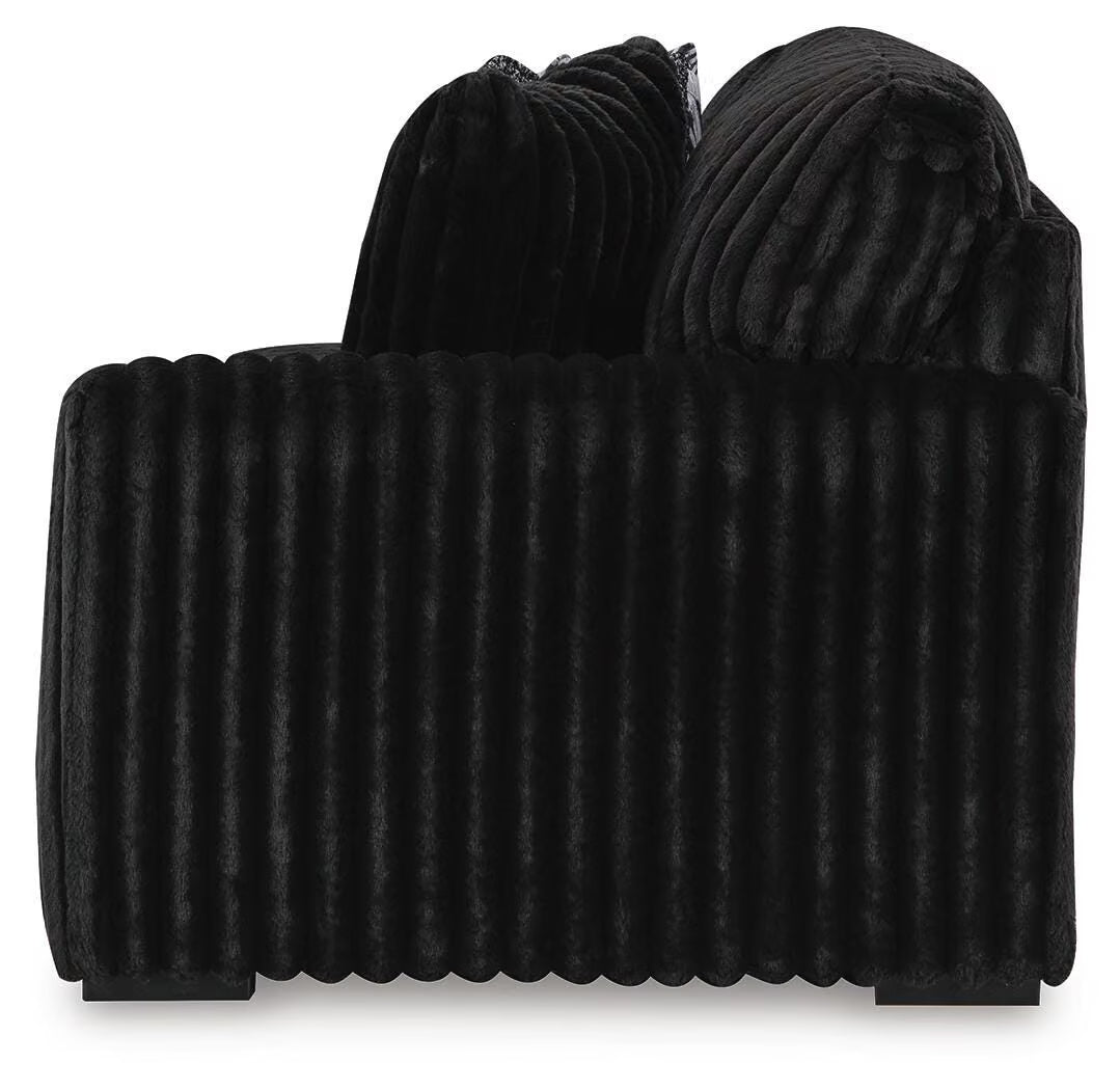Midnight-Madness 3PC Sectional & Oversized Accent Ottoman