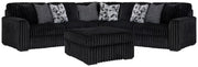 Midnight-Madness 3PC Sectional & Oversized Accent Ottoman