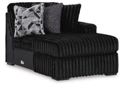 Midnight-Madness 4PC Sectional & Oversized Accent Ottoman Set