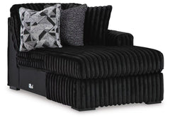 Midnight-Madness 2PC Sectional & Oversized Accent Ottoman Set