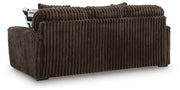 Midnight-Madness Chocolate Sofa, Loveseat & Oversized Accent Ottoman 3PC Living Room Set