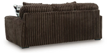 Midnight-Madness Chocolate Sofa, Loveseat & Oversized Accent Ottoman 3PC Living Room Set
