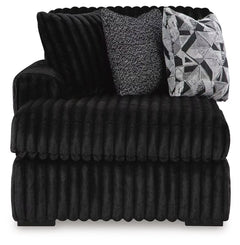 Midnight-Madness 3PC Sectional with Double Chaise & Ottoman Set