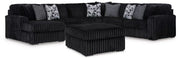 Midnight-Madness 4PC Sectional & Ottoman Set