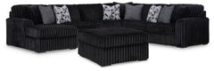 Midnight-Madness 4PC Sectional & Ottoman Set
