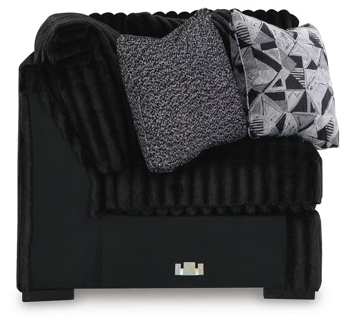 Midnight-Madness 4PC Sectional & Oversized Accent Ottoman Set