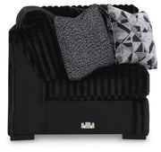 Midnight-Madness 4PC Sectional & Oversized Accent Ottoman Set