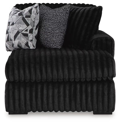 Midnight-Madness 4PC Sectional & Oversized Accent Ottoman Set