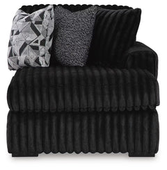 Midnight-Madness 3PC Sectional with Double Chaise & Ottoman Set