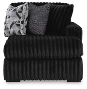 Midnight-Madness 2PC Sectional & Oversized Accent Ottoman Set