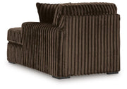 Midnight-Madness Chocolate 3PC Double Chaise Sectional & Oversized Accent Ottoman Set