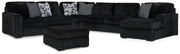 Midnight-Madness 4PC Sectional & Oversized Accent Ottoman Set