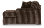 Midnight-Madness Chocolate 3PC Double Chaise Sectional & Oversized Accent Ottoman Set