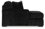Midnight-Madness 3PC Sectional with Double Chaise & Ottoman Set