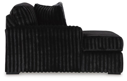 Midnight-Madness 3PC Sectional with Double Chaise & Ottoman Set