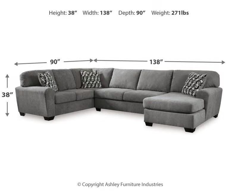 Birkdale Court 3PC Sectional with Chaise Set