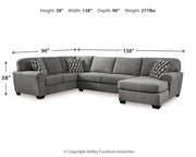 Birkdale Court 3PC Sectional with Chaise Set