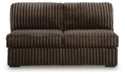 Midnight-Madness Chocolate 3PC Double Chaise Sectional & Oversized Accent Ottoman Set