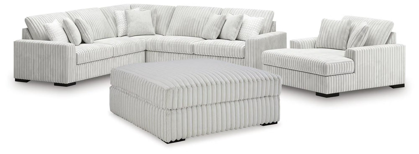 Stupendous 4PC Sectional & Oversized Accent Ottoman Set