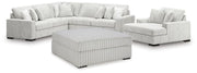 Stupendous 4PC Sectional & Oversized Accent Ottoman Set