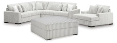 Stupendous 4PC Sectional & Oversized Accent Ottoman Set