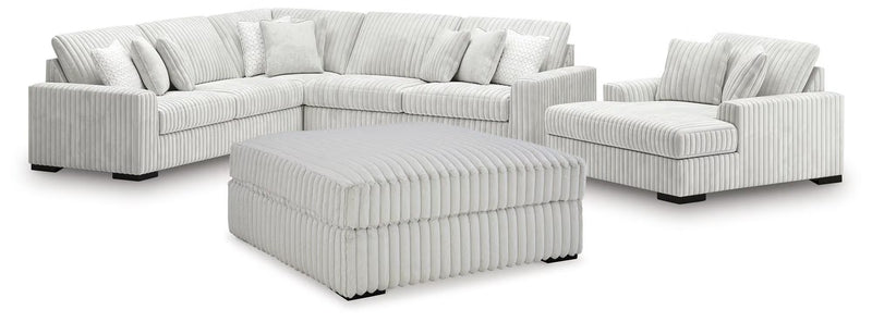 Stupendous 4PC Sectional & Oversized Accent Ottoman Set