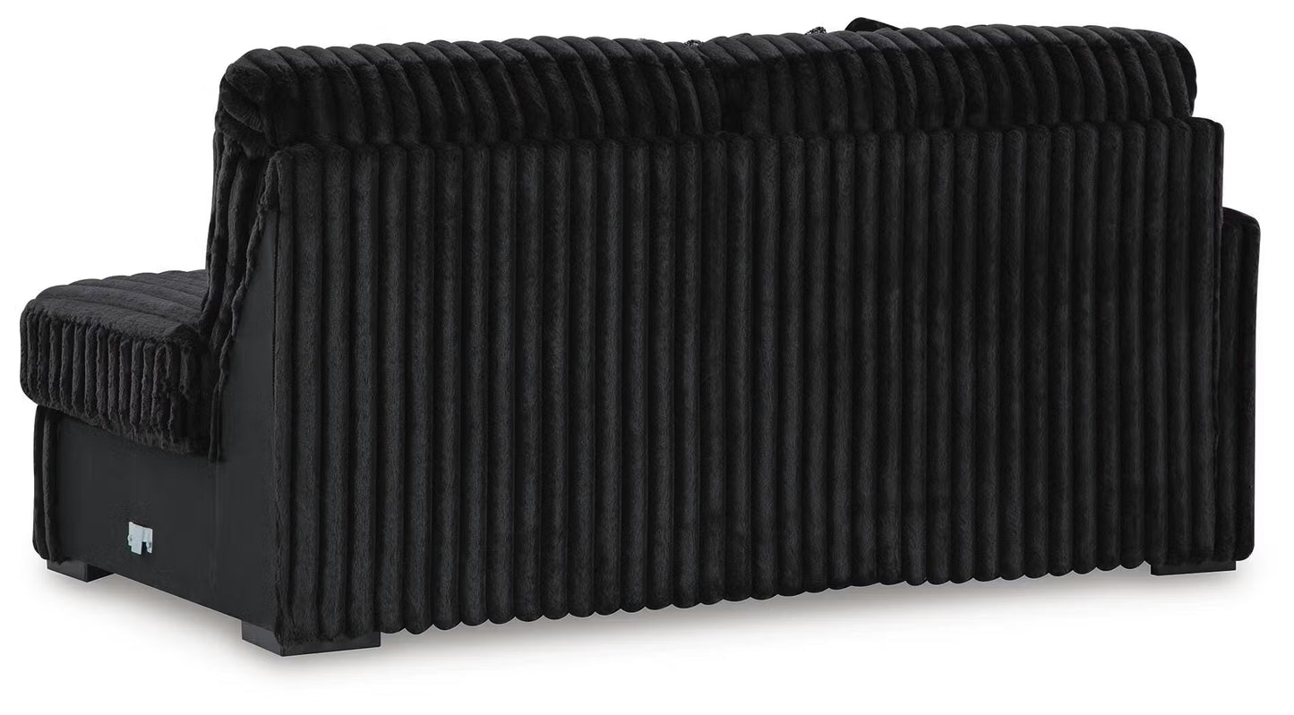 Midnight-Madness 2PC Sectional & Oversized Accent Ottoman Set