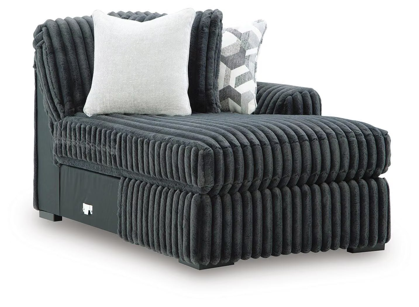 Midnight-Madness Charcoal 3PC Sectional with Chaise Set
