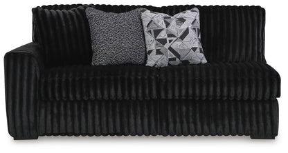 Midnight-Madness 2PC Sectional & Oversized Accent Ottoman Set