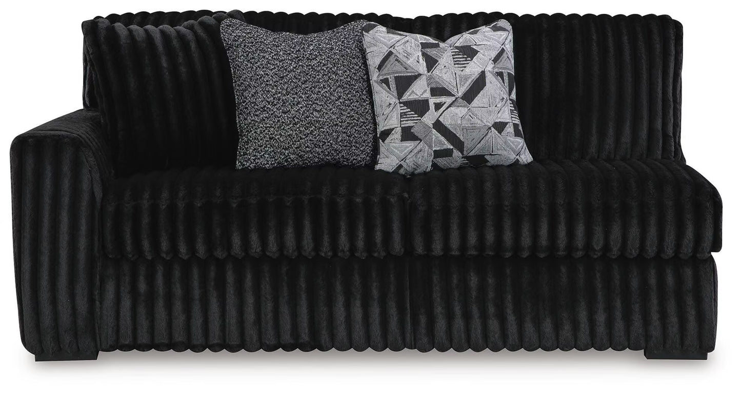 Midnight-Madness 3PC Sectional & Oversized Accent Ottoman