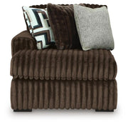 Midnight-Madness Chocolate 3PC Double Chaise Sectional & Oversized Accent Ottoman Set