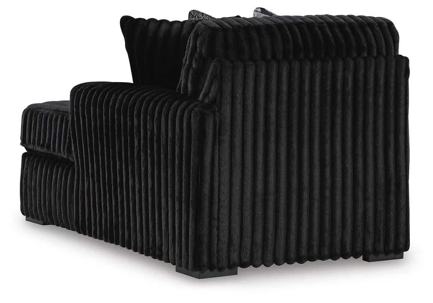 Midnight-Madness 2PC Sectional & Oversized Accent Ottoman Set