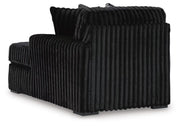 Midnight-Madness 2PC Sectional & Oversized Accent Ottoman Set