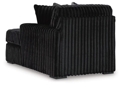 Midnight-Madness 2PC Sectional & Oversized Accent Ottoman Set