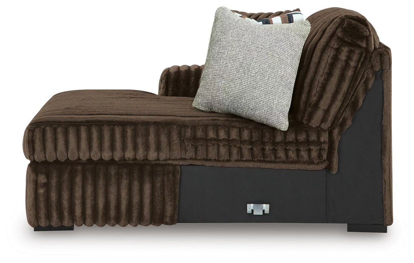 Midnight-Madness Chocolate 3PC Double Chaise Sectional & Oversized Accent Ottoman Set
