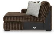 Midnight-Madness Chocolate 3PC Double Chaise Sectional & Oversized Accent Ottoman Set