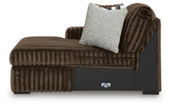 Midnight-Madness Chocolate 3PC Double Chaise Sectional & Oversized Accent Ottoman Set