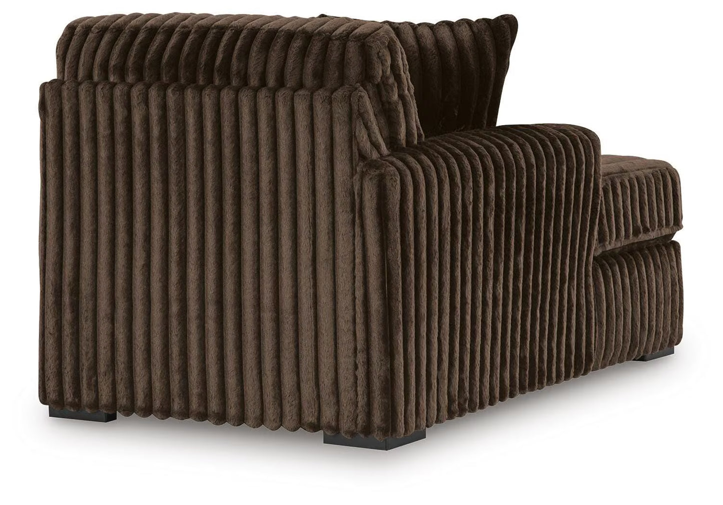 Midnight-Madness Chocolate 3PC Double Chaise Sectional & Oversized Accent Ottoman Set