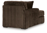Midnight-Madness Chocolate 3PC Double Chaise Sectional & Oversized Accent Ottoman Set