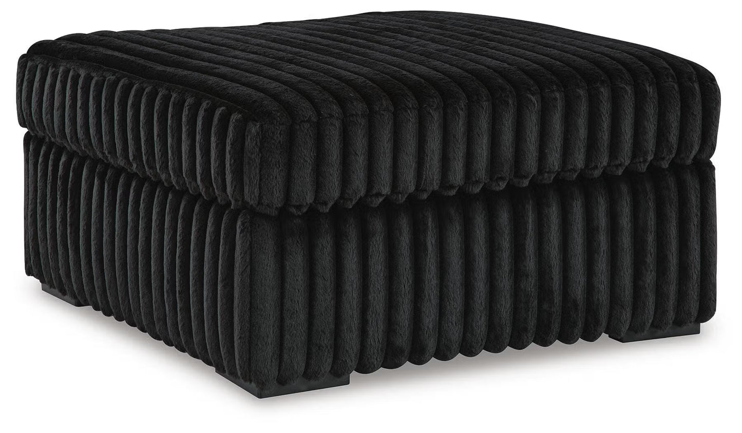 Midnight-Madness 3PC Sectional & Oversized Accent Ottoman
