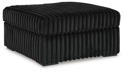 Midnight-Madness 3PC Sectional & Oversized Accent Ottoman