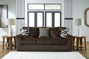 Midnight-Madness Chocolate Sofa, Loveseat & Oversized Accent Ottoman 3PC Living Room Set