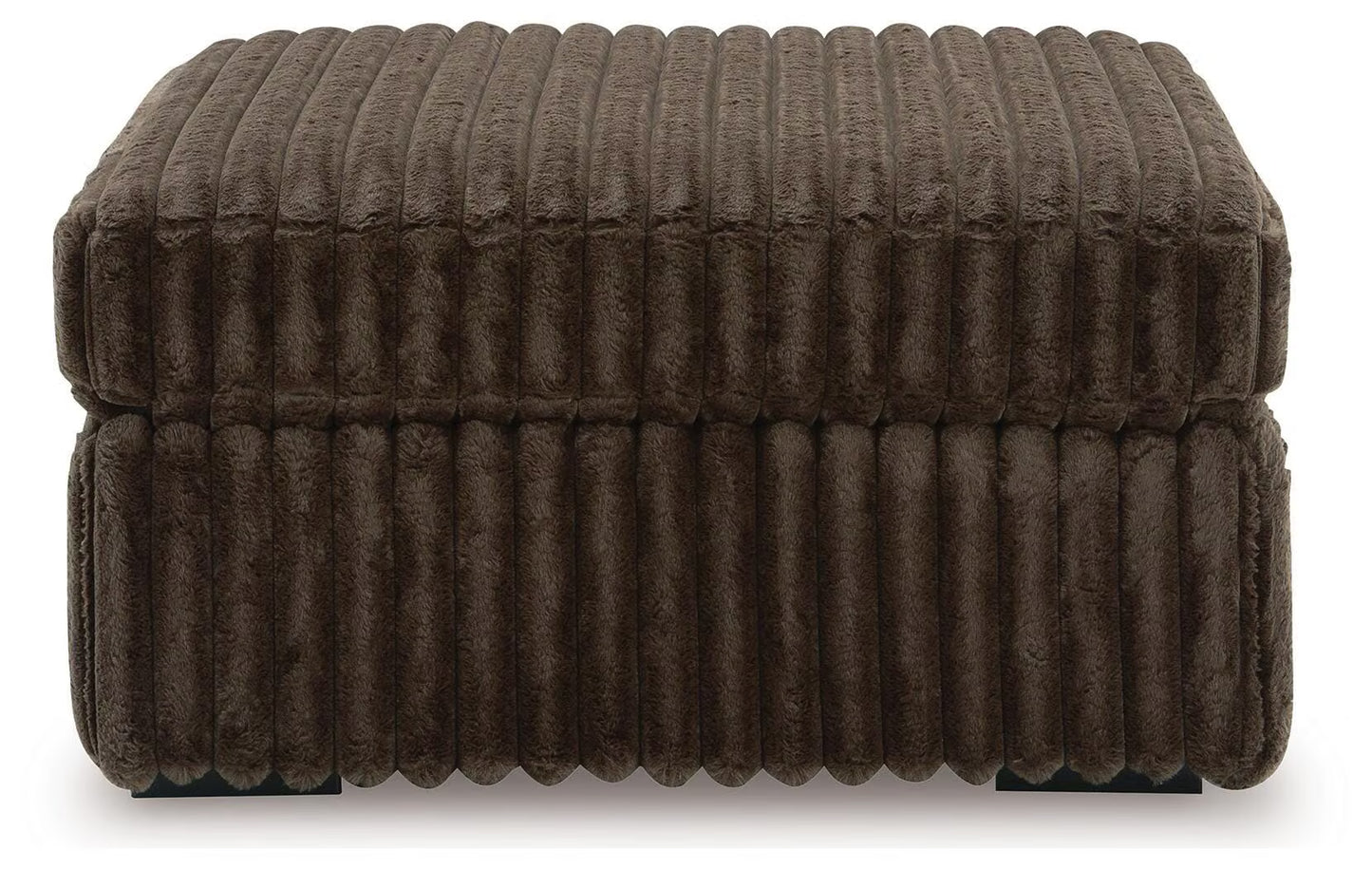 Midnight-Madness Chocolate 3PC Double Chaise Sectional & Oversized Accent Ottoman Set