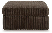 Midnight-Madness Chocolate 3PC Double Chaise Sectional & Oversized Accent Ottoman Set