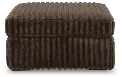 Midnight-Madness Chocolate 3PC Double Chaise Sectional & Oversized Accent Ottoman Set