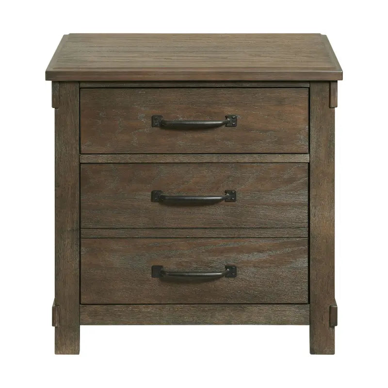 Scott Dark Wood Nightstand with USB