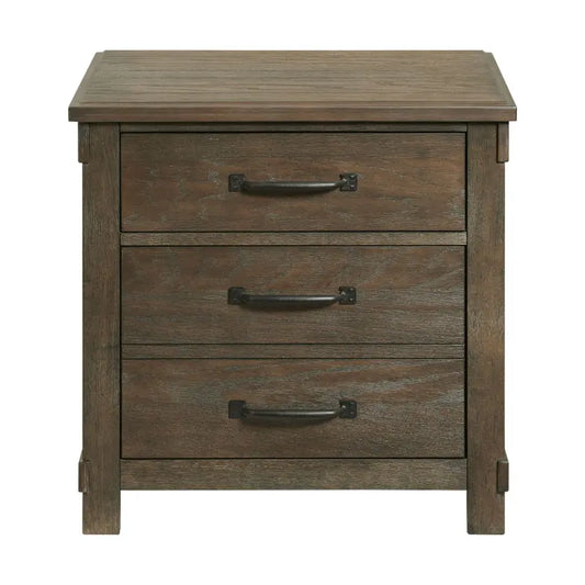 Scott Dark Wood Nightstand with USB