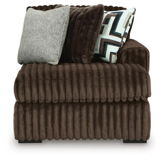 Midnight-Madness Chocolate 3PC Double Chaise Sectional & Oversized Accent Ottoman Set