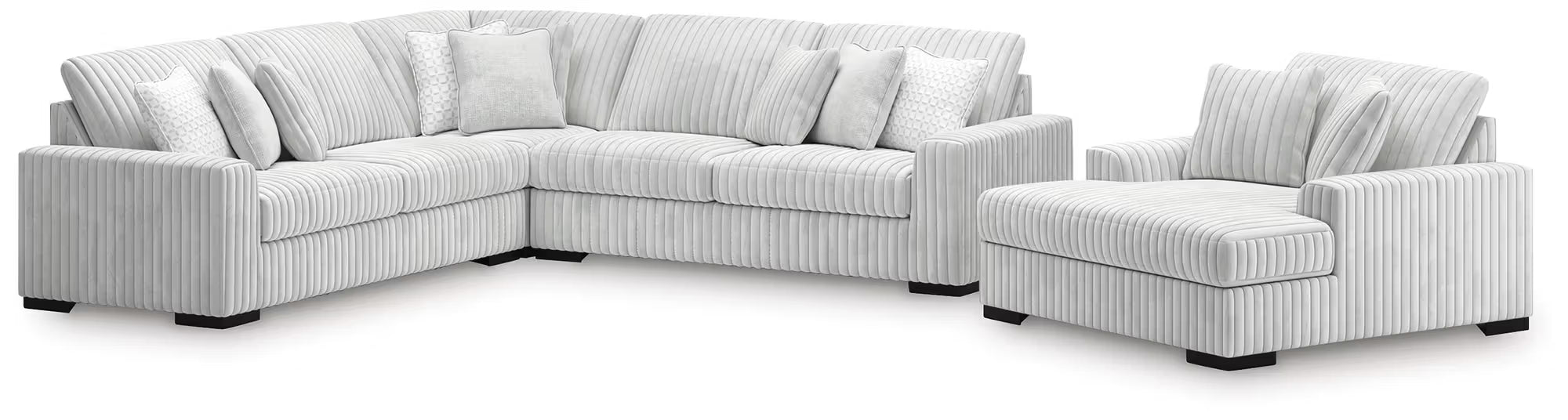 Stupendous 3PC Sectional & Oversized Chaise Set