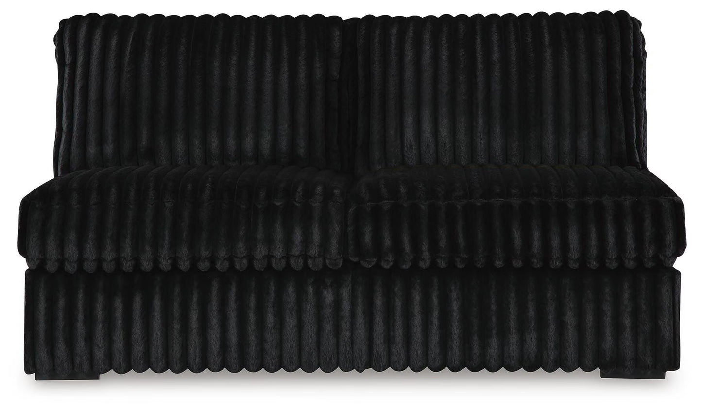 Midnight-Madness 4PC Sectional & Oversized Accent Ottoman Set